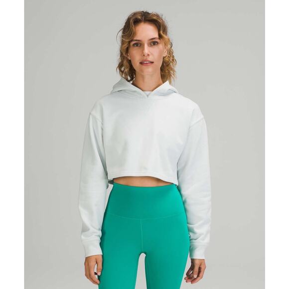 Lululemon All Yours Cropped Hoodie Ocean Air Blue Size 6 Oversized Sweatshirt - Picture 1 of 8